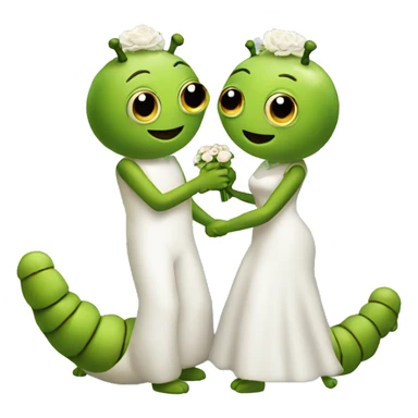 Two caterpillars getting married sticker