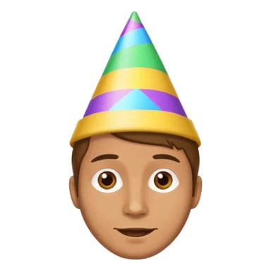 man with party hat sticker