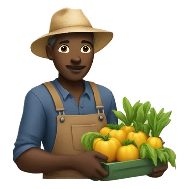 Black person farming sticker