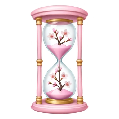 Pink pastel and white Cherry Blossom hourglass sticker