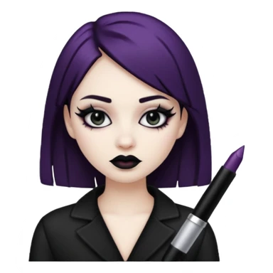 Emoji with goth makeup sticker