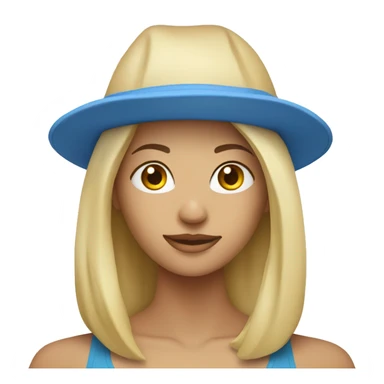 Yoga blonde with blue hat sticker