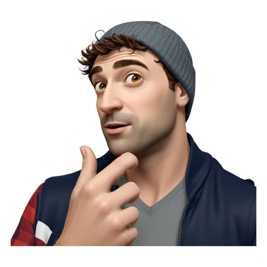 mature male portrait with beanie sticker