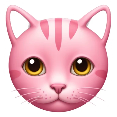 Pink cat with hearts around it  sticker