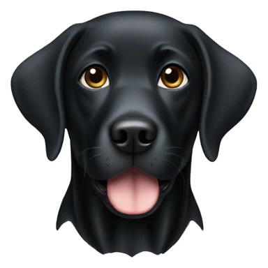 Black Labrador with white chest sticker