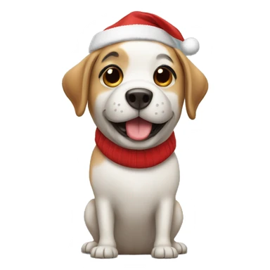 Dog with Christmas cap sticker