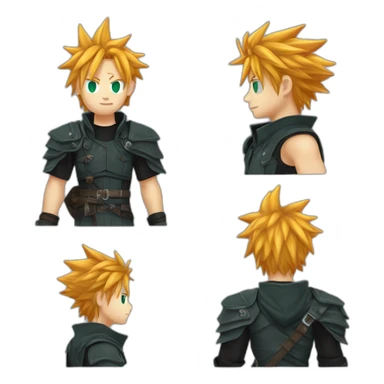 Ginger cloud strife with midgar clothes black sticker