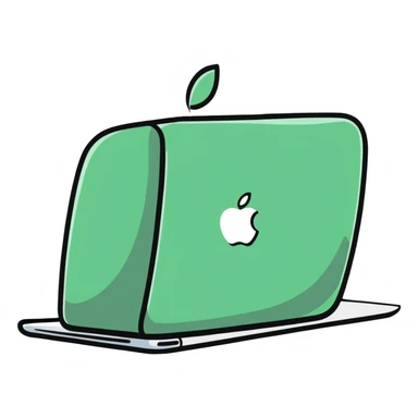 face on an Apple laptop sticker