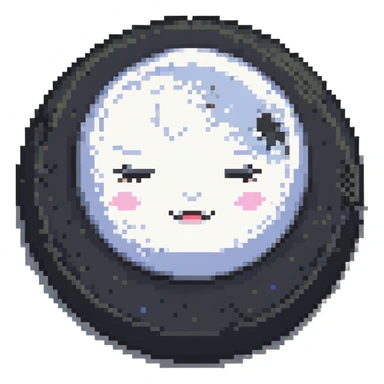 full moon with sleepy face, closed eyes and small z's floating sticker