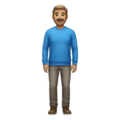 hombre mediana edad  con polera azul sticker