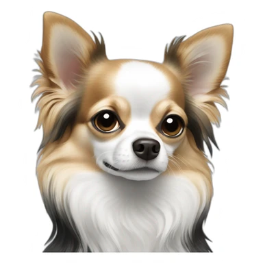 black and white long hair chihuahua sticker