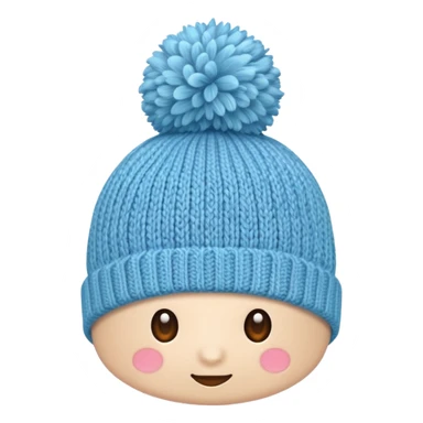 Hat with pompom light Blue sticker