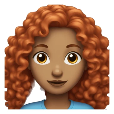 woman, blue eyes, red long curly hair sticker