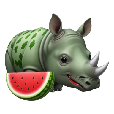 rhino eating watermelon sticker