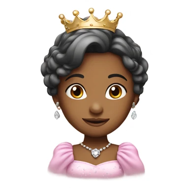 Cute princess with crown small sticker