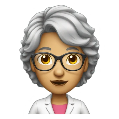 Grey hairs lady teacher standing wear glasses sticker