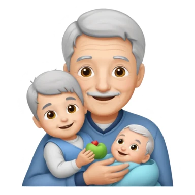 Young grandpa holding grand baby  sticker