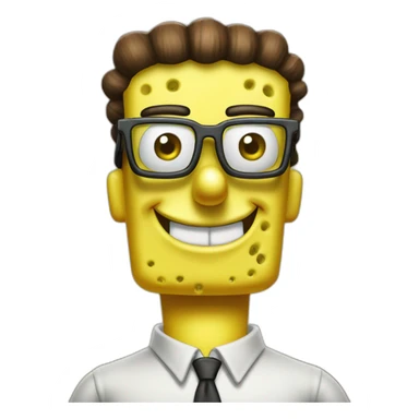 spongebob squarepants but as a nerd sticker