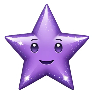 Estrela com 3 pontas roxa com glitter sticker