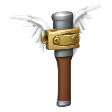 a lock with wings holding a boomstick sticker