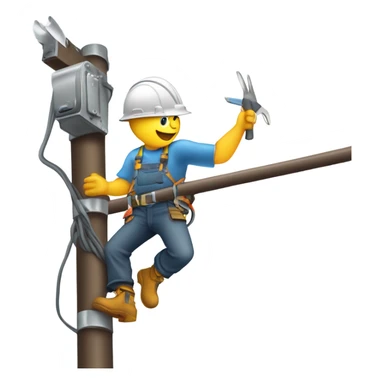 Electrical lineman on a pole sticker