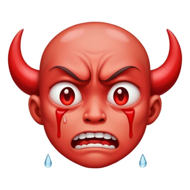 crying demon with tears sticker