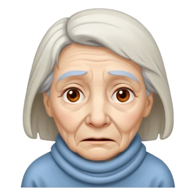 very sick very old woman with fever sticker