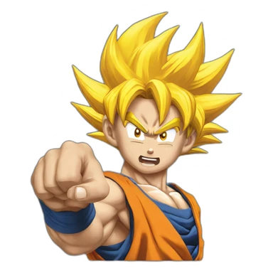 goku super saiyan pointing fingers towards me front view sticker