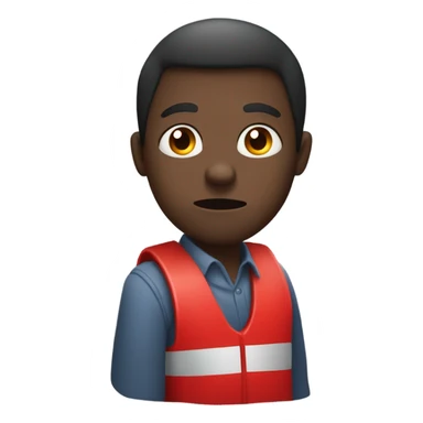 dark skinned man holding breath with stop sign sticker