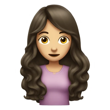 a long hair brunette girl doing shh sticker