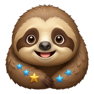 Perezoso que los ojos serán estrellas y este sonriendo  sticker