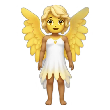 an angel with wings of yellow and bakit color sticker