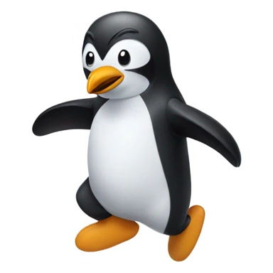 Penguin skydiving sticker