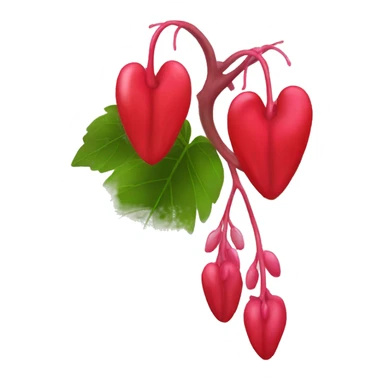 simple red bleeding heart -plant -flower sticker