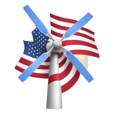 wind generator usa flag sticker