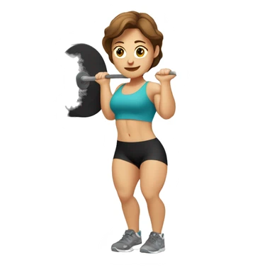 White woman with brown hair doing crossfit overhead squats sticker