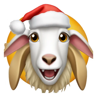 crazy goat, sata hat, christmas hat, screaming sticker