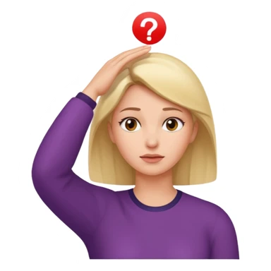 decision gesture women hand on  top of the head sticker