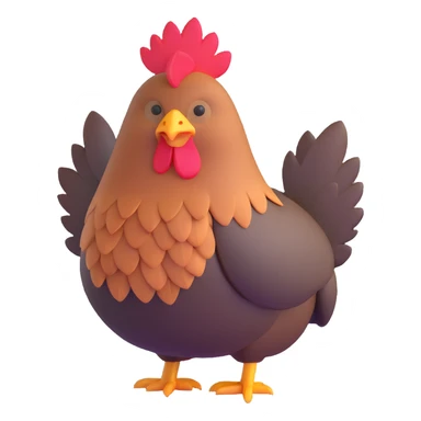 cute hen with fluffy feathers sticker
