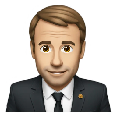 Macron avec un café sticker