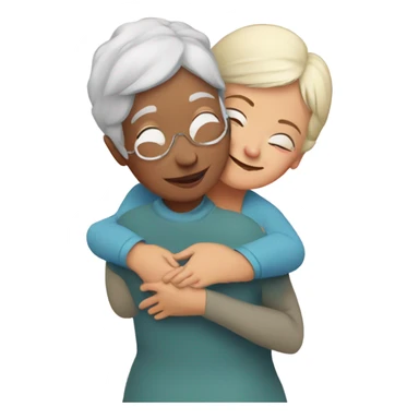 Grandma huggings with a girl sticker