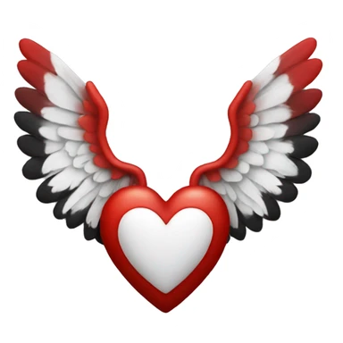 heart with wings red red black white roaes sticker