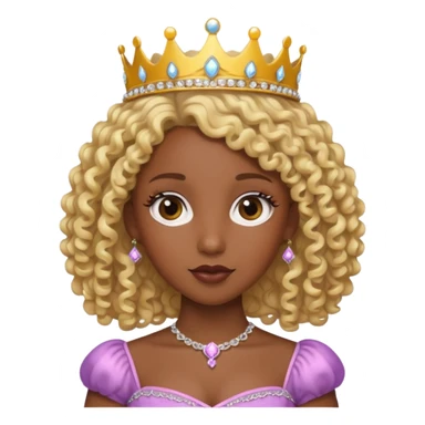 blonde curly haired princesse dark face sticker