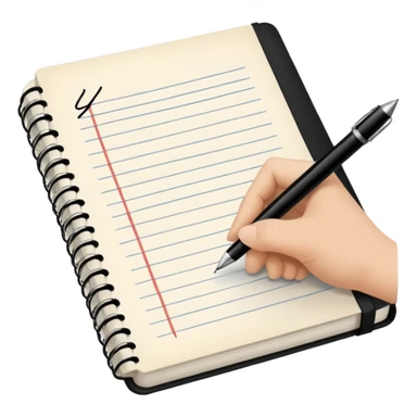 A hand writing in a small journal sticker