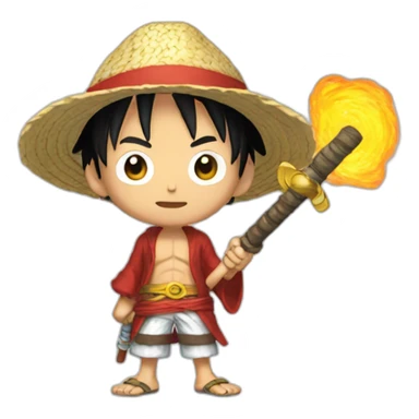 Luffy with a asword sticker