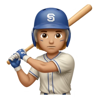 baseball player batting sticker