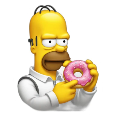 homer eat donut sticker