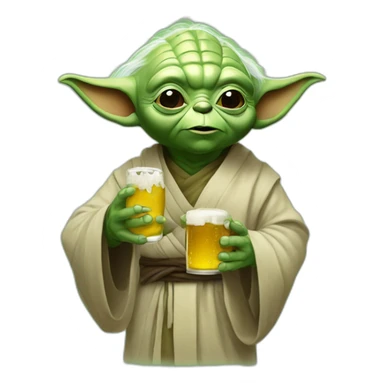 Yoda hold à beer sticker