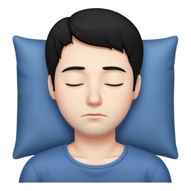 Sleepy man black hair sticker