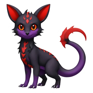 Edgy gothic dark magma-Salandit-Umbreon-Litten-hybrid-fusion (full body) sticker